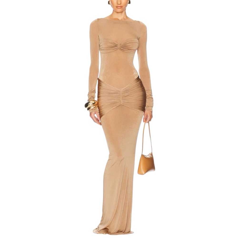 NWT Helsa Josephine Maxi Dress in Truffle Size S NEW!